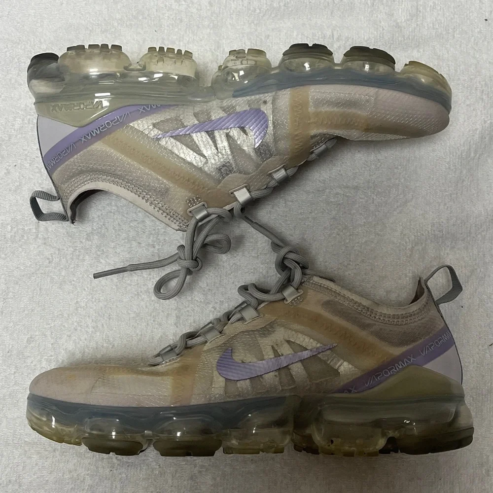 Nike Air Max VaporMax Shoes Sneakers Womens 8 Grey 2019 SE Purple Agate Run Walk - Picture 1 of 5
